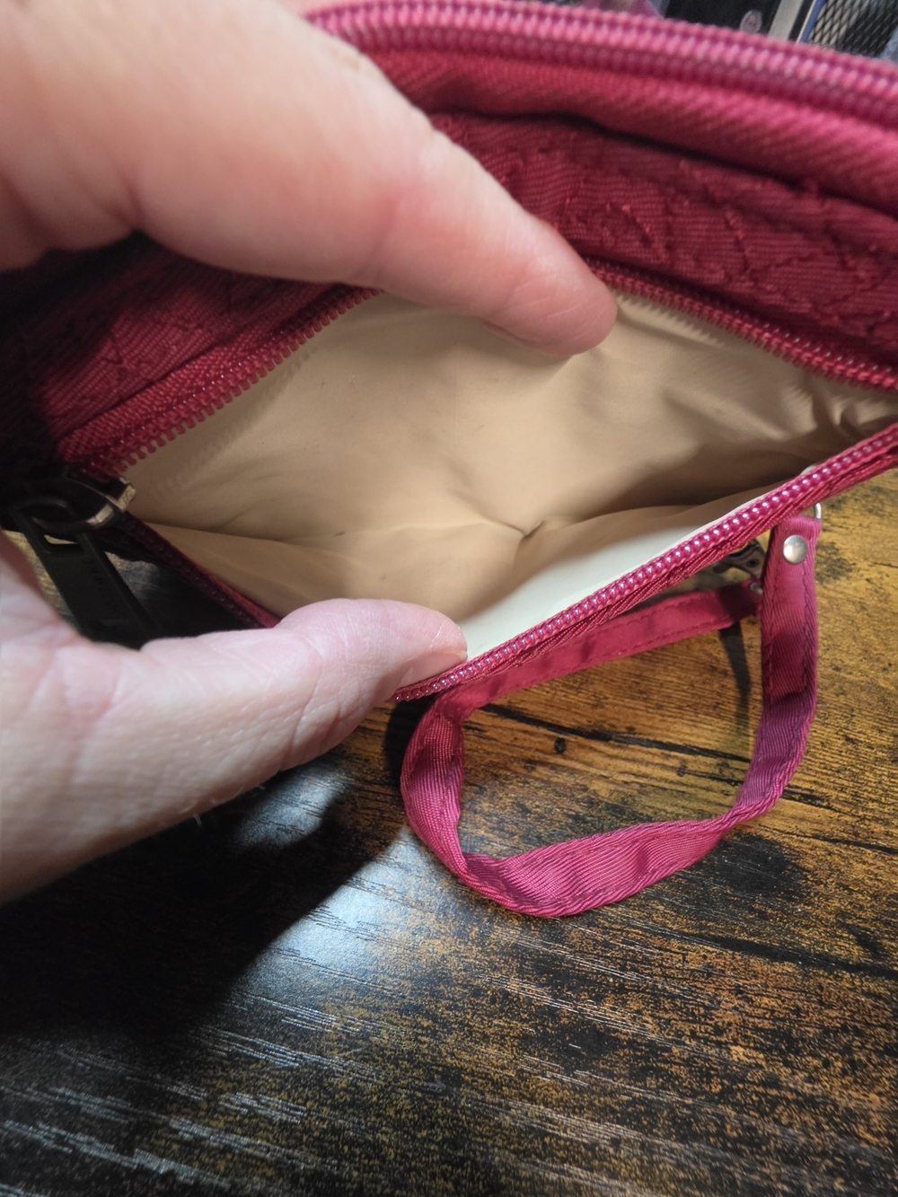 Travelon Quilted Wristlet Wallet in Raspberry - Picture 4 of 15